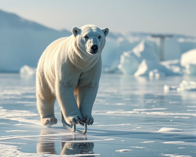 ice skate, polar bear